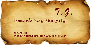 Tomanóczy Gergely névjegykártya